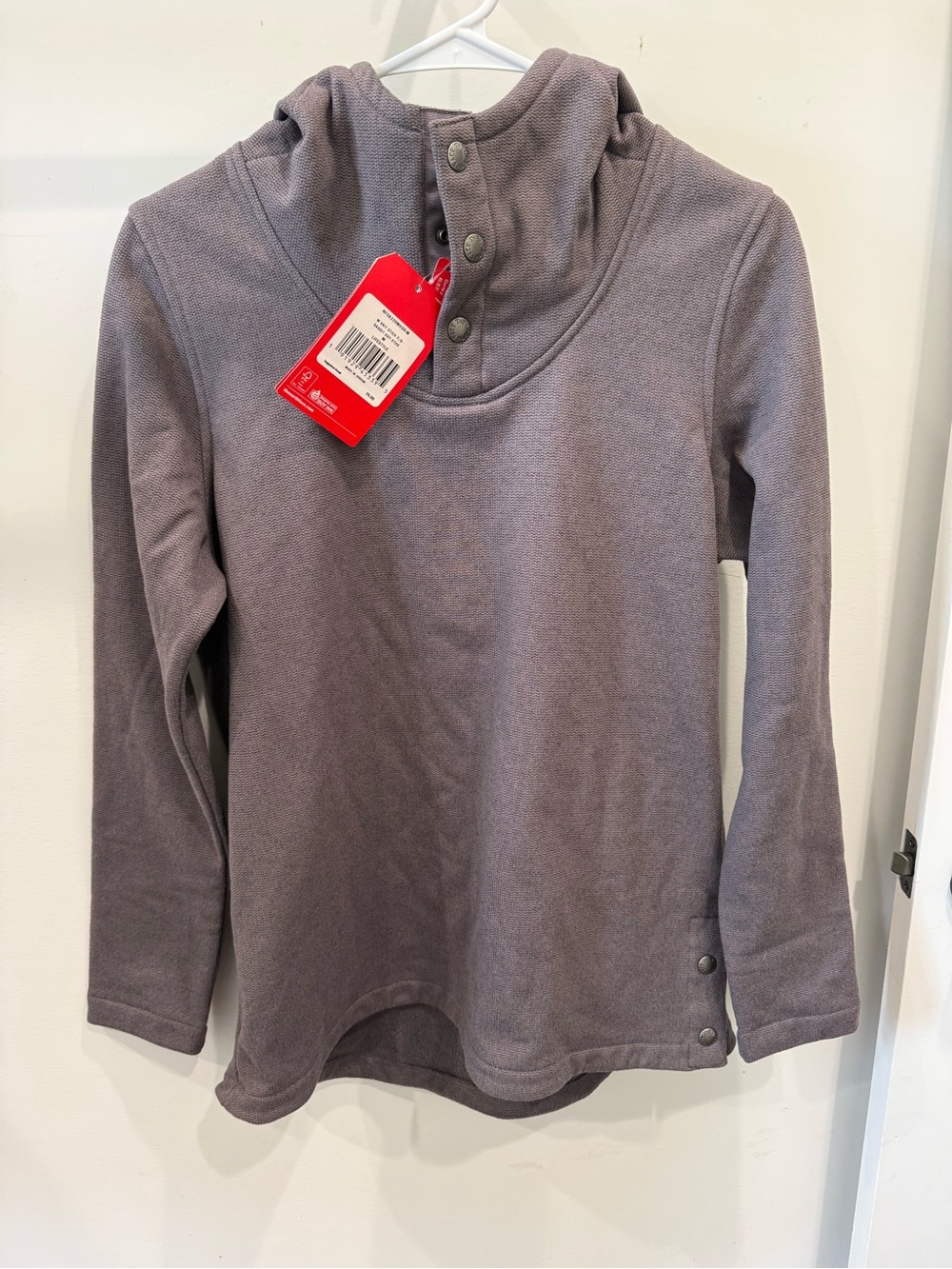 The North Face Womens Funnel Neck Snap Pullover - Gray